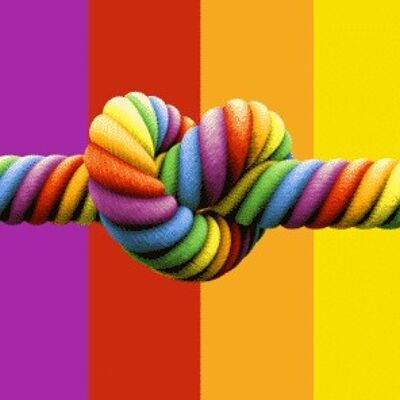 Rainbow Love Knot 5'x3' (digital print)