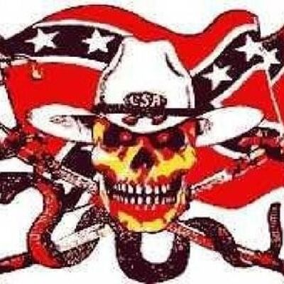 Skull Confederate with Snake