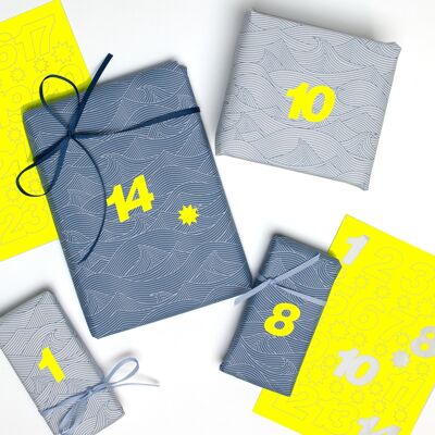 Advent Calendar Numbers Stickers - Neon Yellow