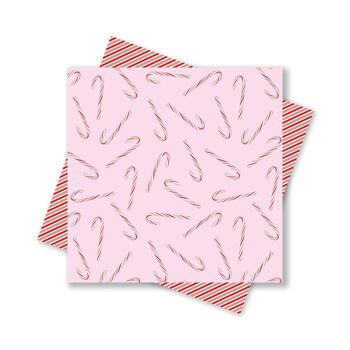 Origami Paper Christmas - Paper Squares - Christmas Candy Canes & Stripes Pink - 25 feuilles de papier recyclé double face 4