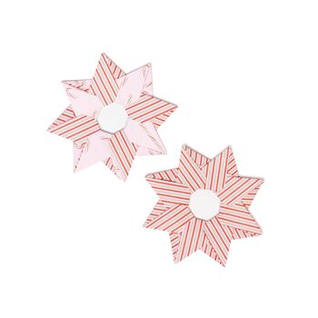 Origami Paper Christmas - Paper Squares - Christmas Candy Canes & Stripes Pink - 25 feuilles de papier recyclé double face 7