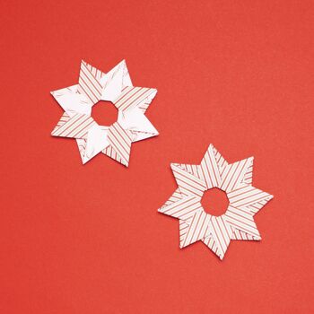 Origami Paper Christmas - Paper Squares - Christmas Candy Canes & Stripes Pink - 25 feuilles de papier recyclé double face 9