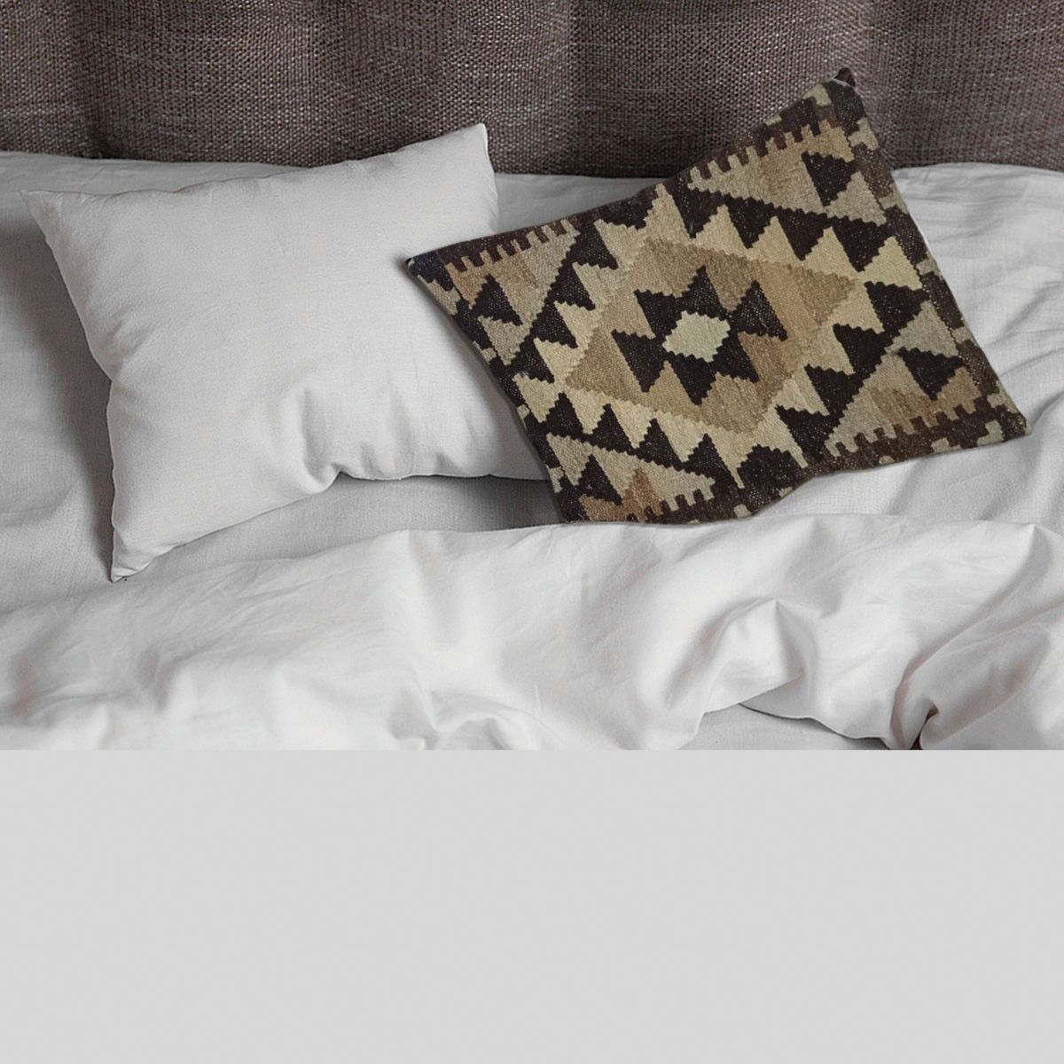 Fodera per cuscino Kilim intrecciata a mano Olive Haze