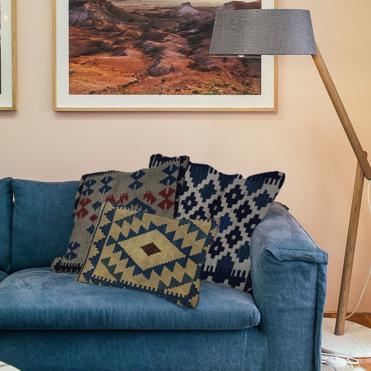 Kelim Handvävd Korn Majs Kuddfodral