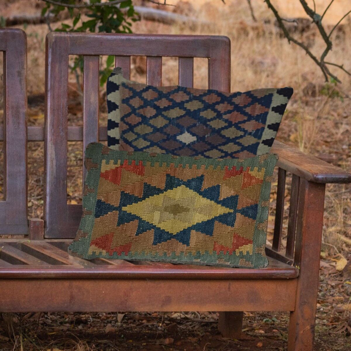 Fodera per cuscino Kilim intrecciata a mano Willow Grove