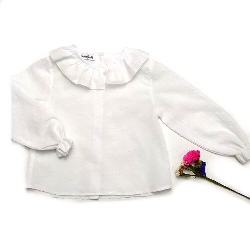 Camisa niña plumeti blanco