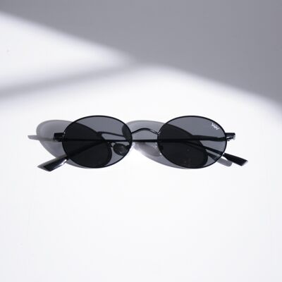 Gafas de sol finas estilo años 90 Montura negra - Lente negra - Urban