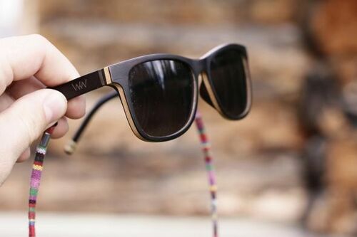 Sustainable Unisex Wood Sunglasses - ID01 Black Lens