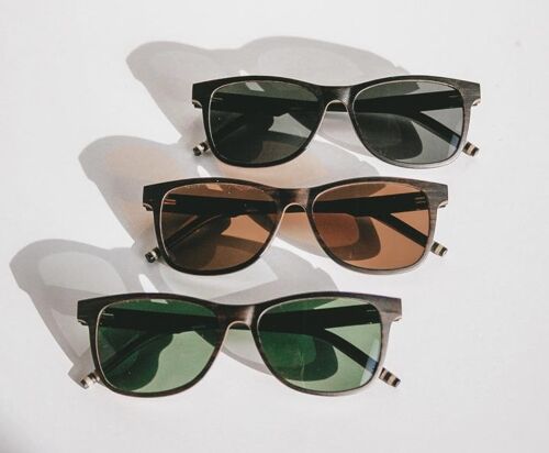 Sustainable Unisex Wood Sunglasses - ID01 Brown Lens