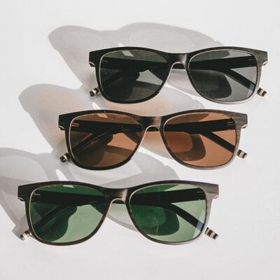 Sustainable Unisex Wood Sunglasses - ID01 Brown Lens