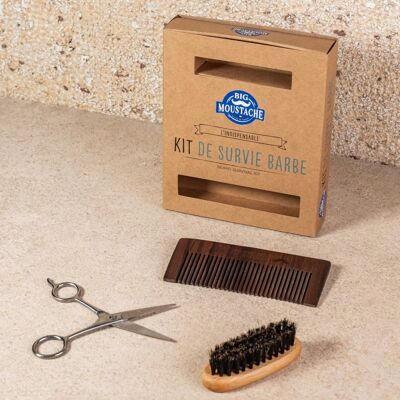 Beard Survival Kit - Beard Comb, Beard Brush, Precision Scissors 4BM00133