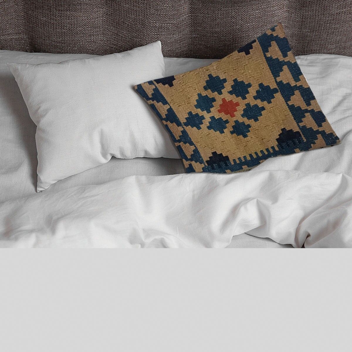 Fodera per cuscino ombra intrecciata a mano Kilim