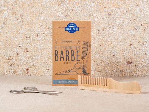Kit d'entretien barbe - Peigne en bois et ciseaux de précision 4BM00120
