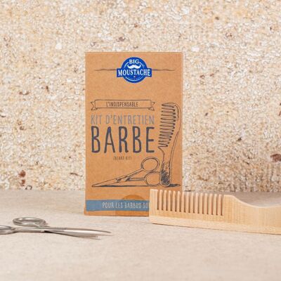 Kit per la cura della barba - Pettine in legno e forbici di precisione 4BM00120