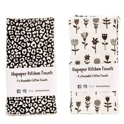 Pack of 4 Unpaper Kitchen Towels - Leopard Print