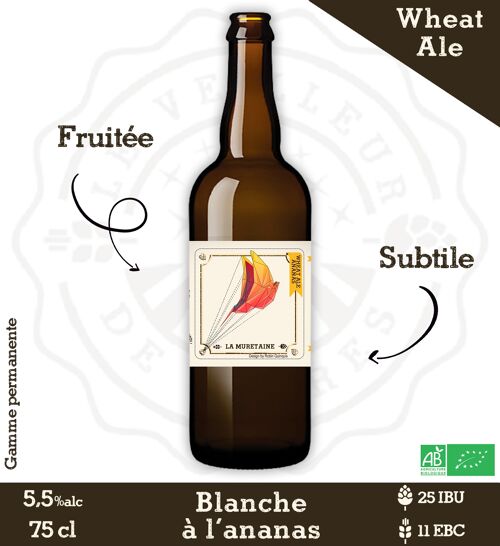 Le Veilleur de Bières bio - Wheat Ale Blanche Ananas 75cl 5,5%