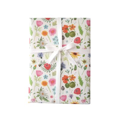 Wrapping paper, flowers, flower meadow, sheet 50 x 70 cm