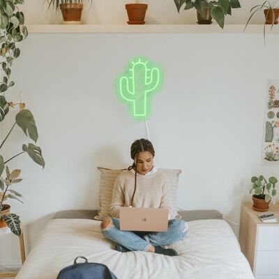 Neon-LED-grüner Kaktus
