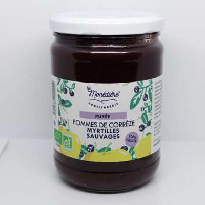 Purée Pomme / Myrtilles sauvages La Monédière 550g