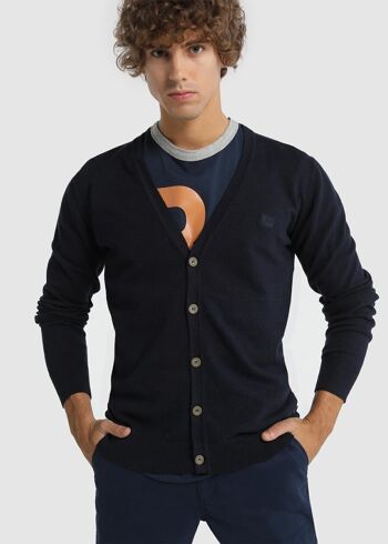 Cardigan Bendorff pour homme en hiver 20 | 80% COTON 20% NYLON Navy - 269