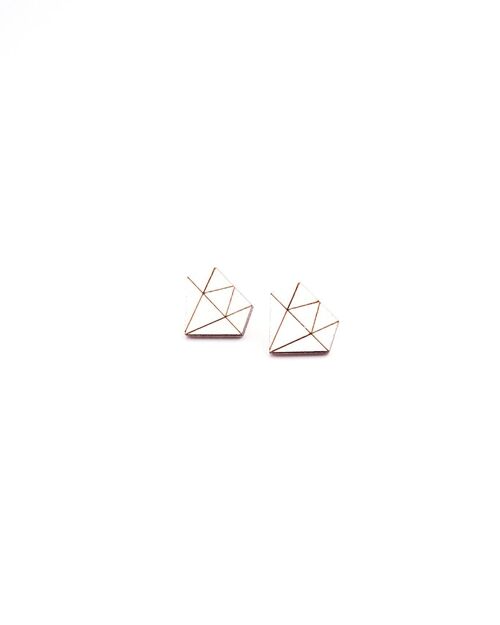 Mini Diamond Earrings - White