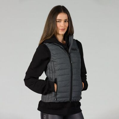 GSA Women's Puffy Vest Jacket - Grey Melange