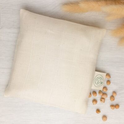 Ecru dry hot water bottle in organic cotton