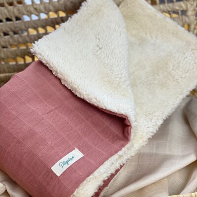 Terra-cotta baby blanket in organic cotton