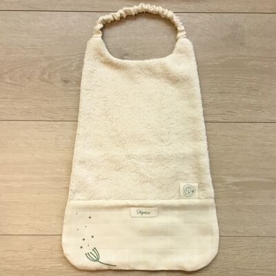 Serviette élastiquée écrue en coton bio