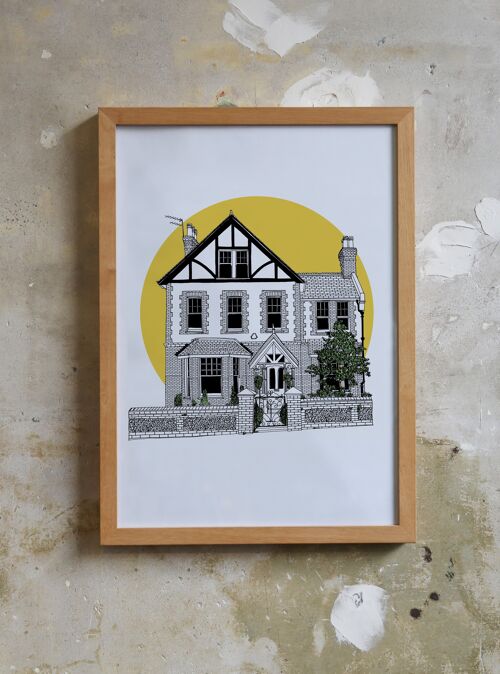 Personalised drawing of Your Home - 420mm X 297mm
