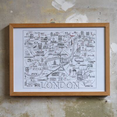 Carte étendue du centre de Londres