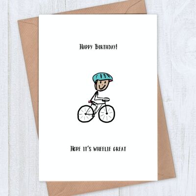 Wheelie Great Cycling Birthday Card