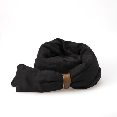 Gemischter Schal aus Entendaunen Schwarz