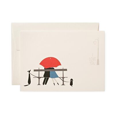 Parapluie rouge Grusskarte