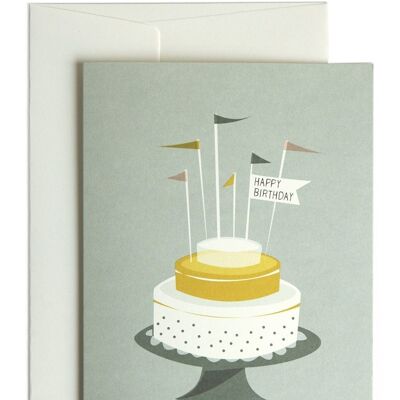 Carte de voeux de gâteau d'anniversaire