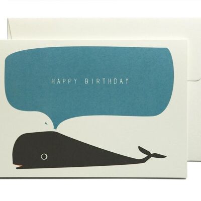 Happy Birthday Whale Grusskarte