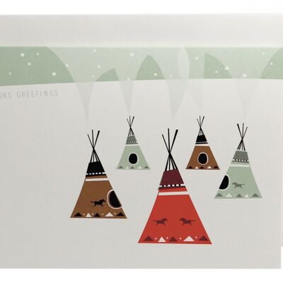 Five Tepees Grusskarte