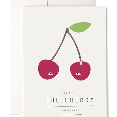 Tarjeta de felicitación de cereza