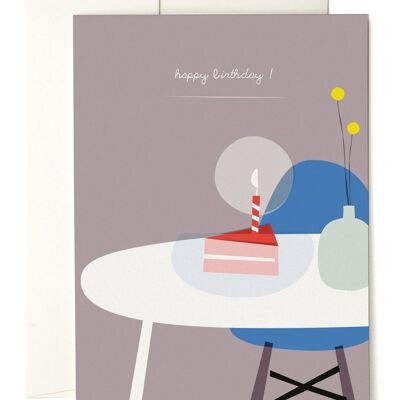 Tarjeta de felicitación de un pedazo de pastel