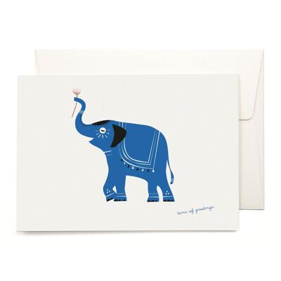 Carte de voeux éléphant bleu