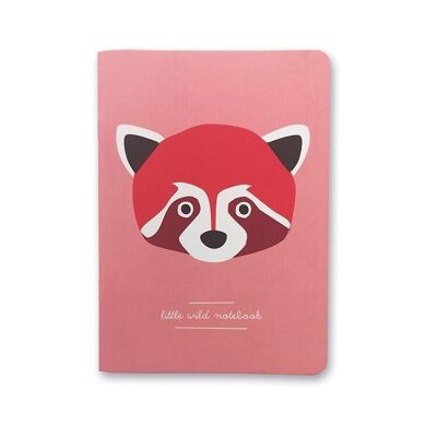 Cuaderno Panda rojo A6, en blanco