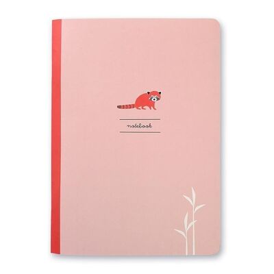 Cuaderno A5 Panda rojo, en blanco