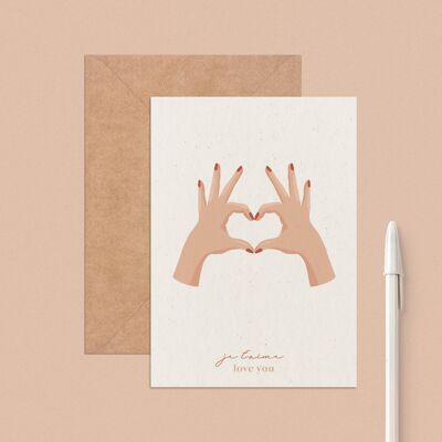 I love you • Carte postale inclusive A6