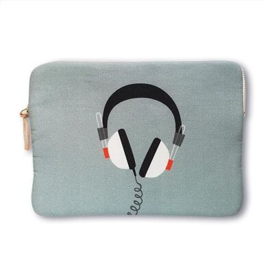 Auriculares, funda para ipad de 10 "