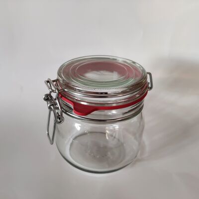 Clip-top jars - 600ml - Red rubber - galvanized steel