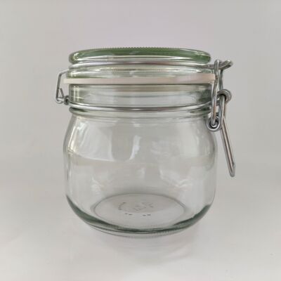 Clip-top jars - 600ml - White - stainless steel