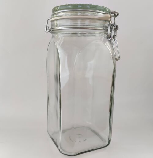 Clip-top jars - 1500ml - White rubber - stainless steel