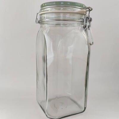 Clip-Top-Gläser - 1500ml - Weißer Gummi - Edelstahl
