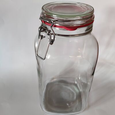Clip-top jars - 2500ml - Red rubber - galvanized steel
