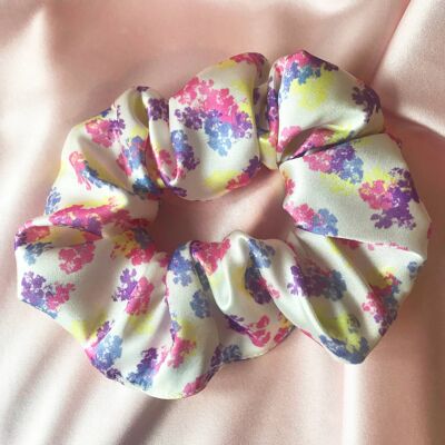 Súper scrunchie de seda con estampado floral